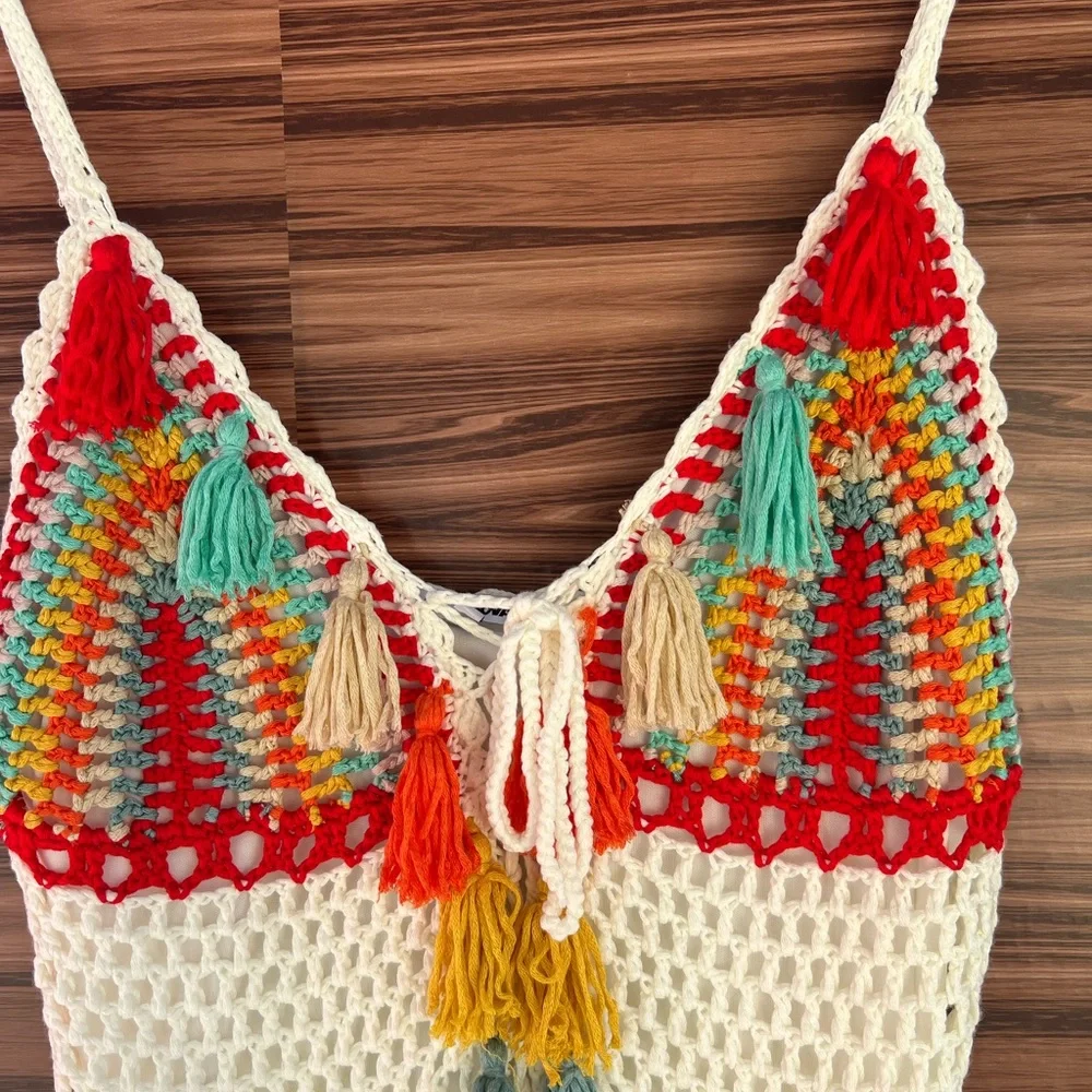 Fashion Nova Colorful Crochet‎ Dress